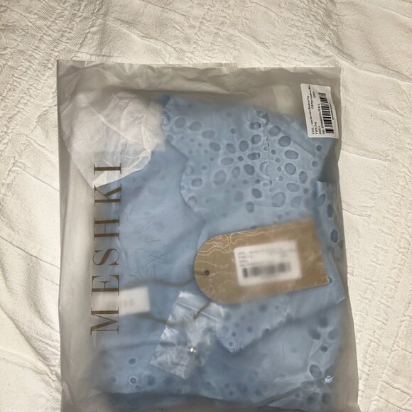 Meshki Arla Sleeveless Broderie Top (pale cornflower blue; larger) - Picture 2 of 3